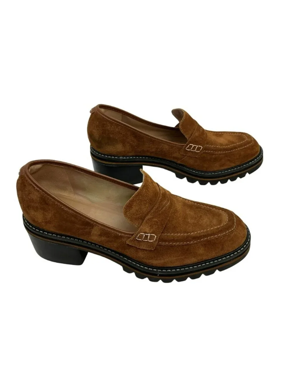 Bernardo Selma Suede Slip On Penny Loafers Womens 10M Cognac Brown - Picture 10 of 16